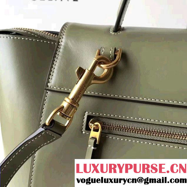 Celine Belt Tote Small Bag in Original Smooth Leather Olive