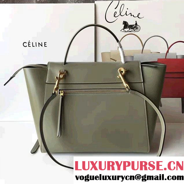 Celine Belt Tote Small Bag in Original Smooth Leather Olive