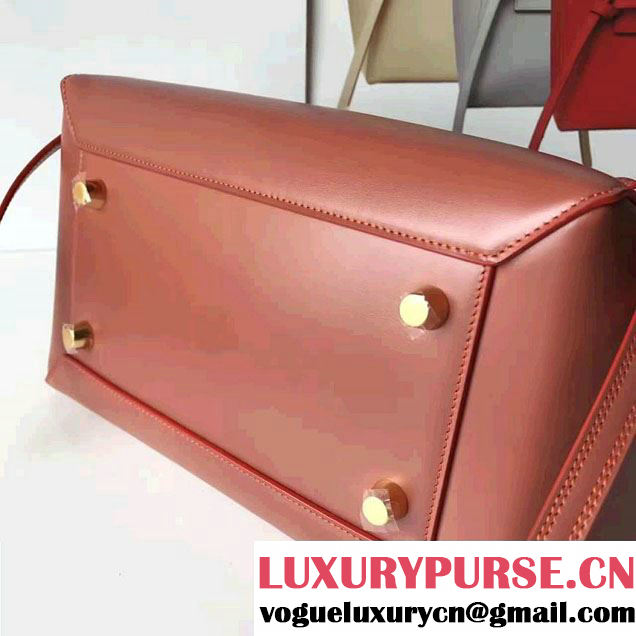 Celine Belt Tote Small Bag in Original Smooth Leather Brick Red