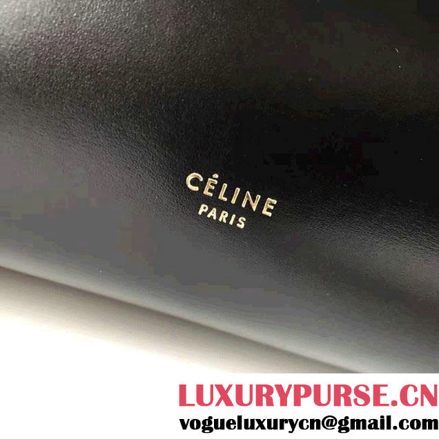 Celine Belt Tote Small Bag in Original Smooth Leather Black/Pink