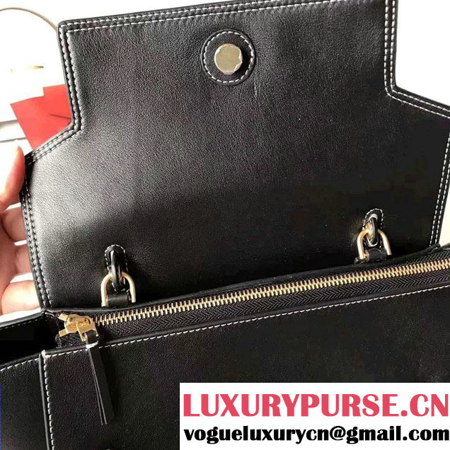 Celine Belt Tote Quilting Small Bag in Original Smooth Leather Black