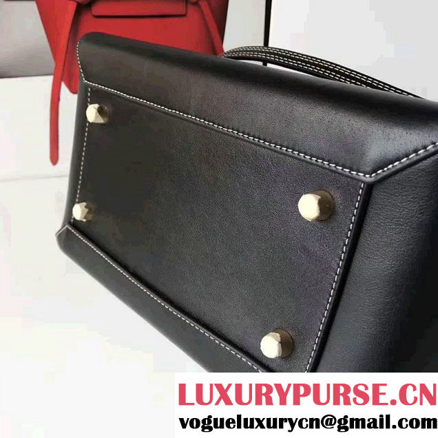 Celine Belt Tote Quilting Small Bag in Original Smooth Leather Black