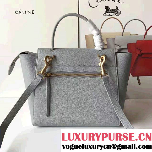 Celine Belt Tote Mini Bag in Original Clemence Leather Grey