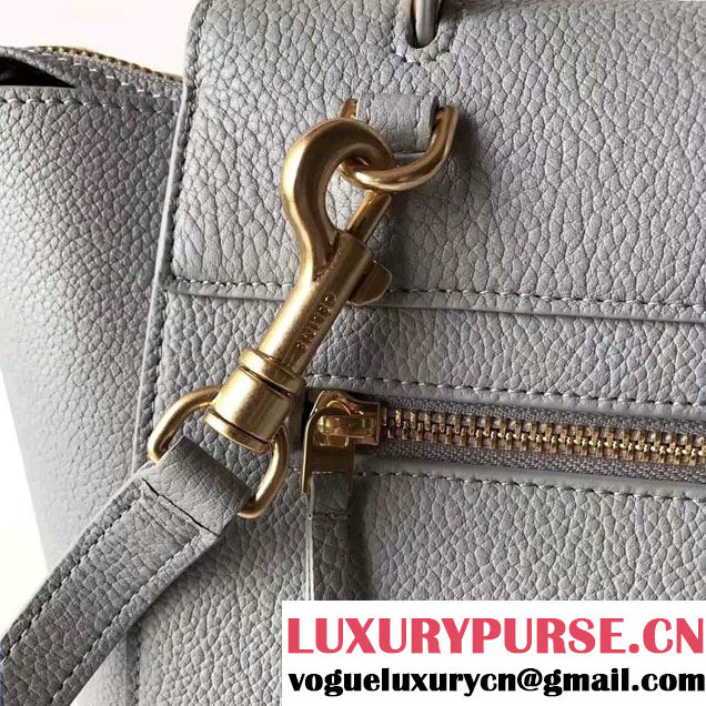 Celine Belt Tote Mini Bag in Original Clemence Leather Grey