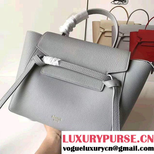 Celine Belt Tote Mini Bag in Original Clemence Leather Grey