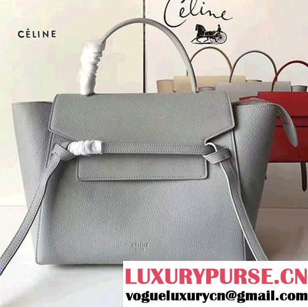 Celine Belt Tote Small Bag in Original Clemence Leather Grey