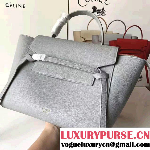 Celine Belt Tote Small Bag in Original Clemence Leather Grey