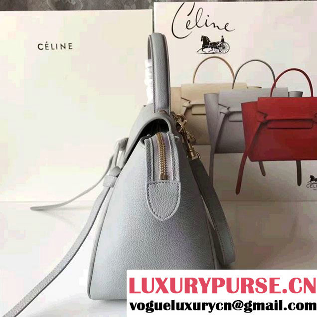Celine Belt Tote Small Bag in Original Clemence Leather Grey