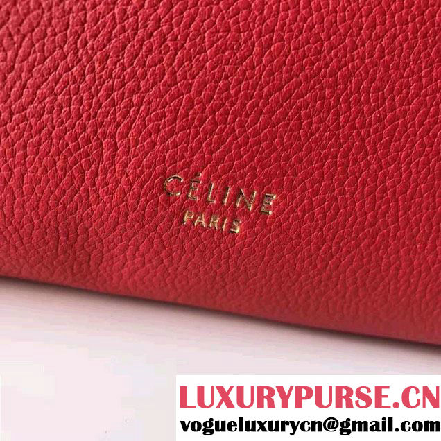Celine Belt Tote Mini Bag in Original Clemence Leather Red