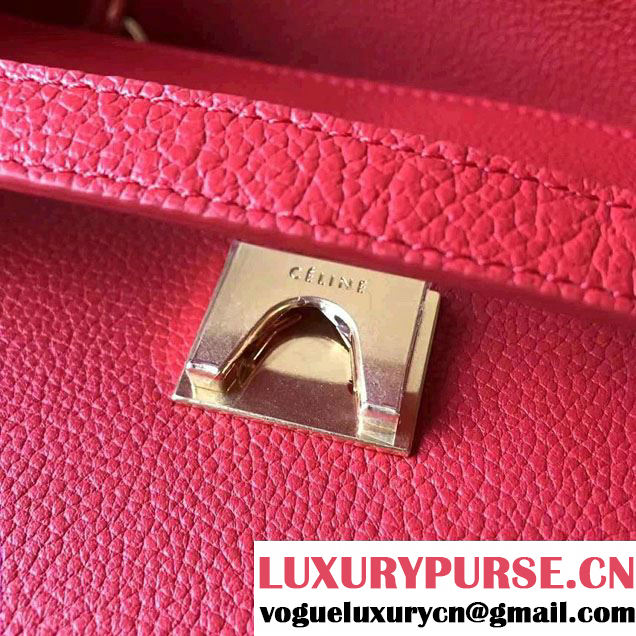 Celine Belt Tote Mini Bag in Original Clemence Leather Red