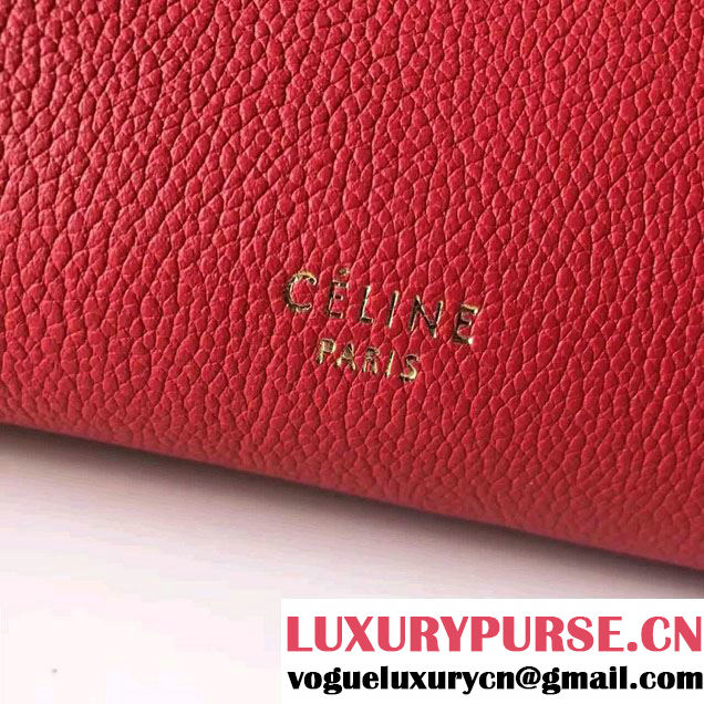 Celine Belt Tote Small Bag in Original Clemence Leather Red