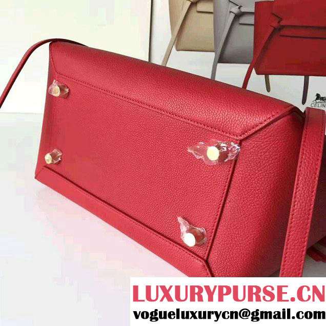 Celine Belt Tote Small Bag in Original Clemence Leather Red