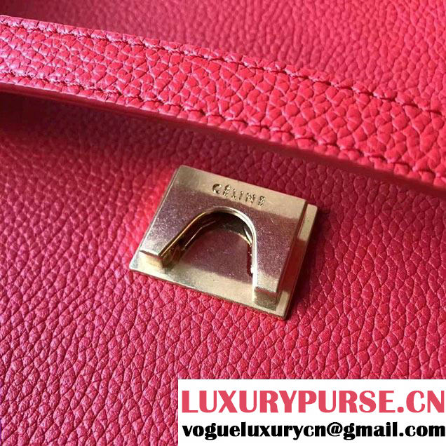 Celine Belt Tote Small Bag in Original Clemence Leather Red