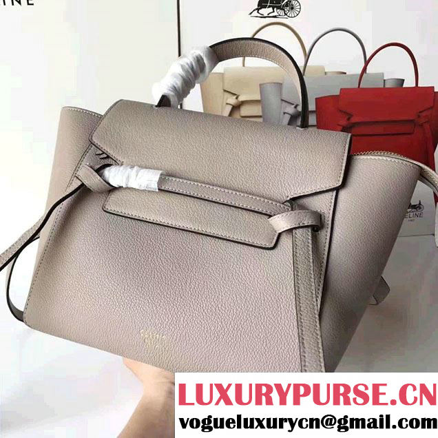 Celine Belt Tote Mini Bag in Original Clemence Leather Lotus Pink