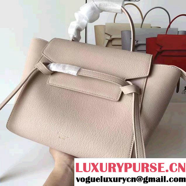 Celine Belt Tote Mini Bag in Original Clemence Leather Ice Cream