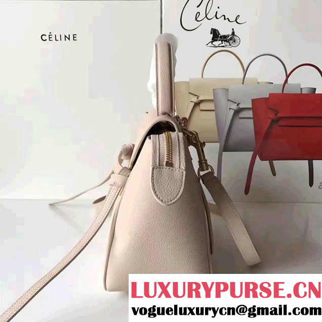 Celine Belt Tote Mini Bag in Original Clemence Leather Ice Cream