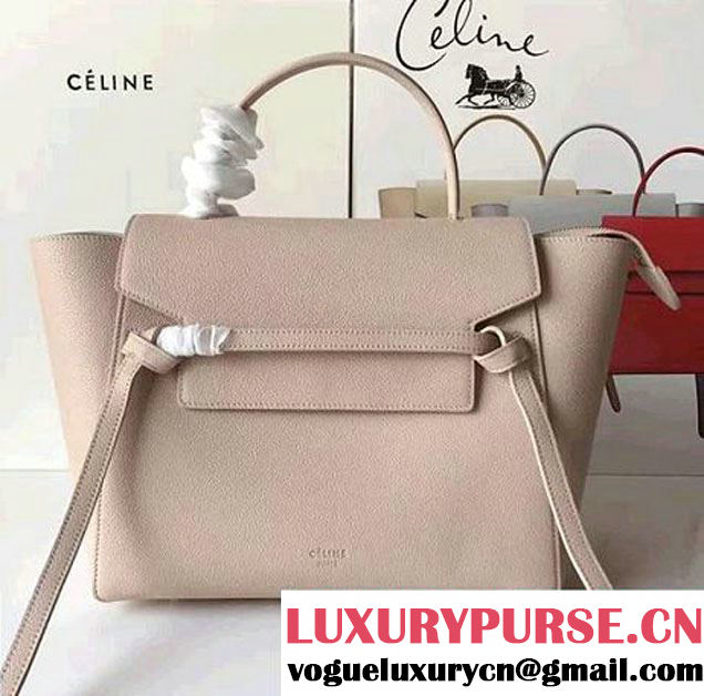 Celine Belt Tote Small Bag in Original Clemence Leather Ice Cream