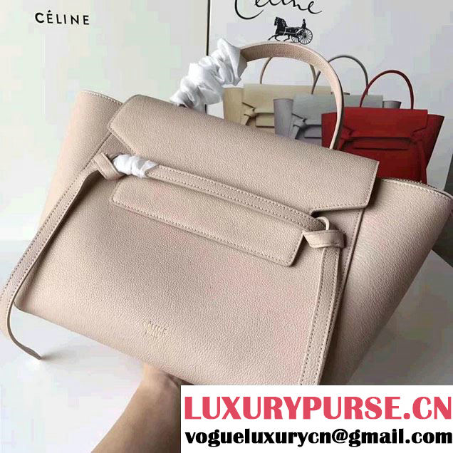 Celine Belt Tote Small Bag in Original Clemence Leather Ice Cream
