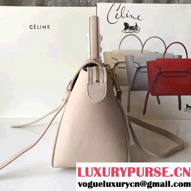 Celine Belt Tote Small Bag in Original Clemence Leather Ice Cream