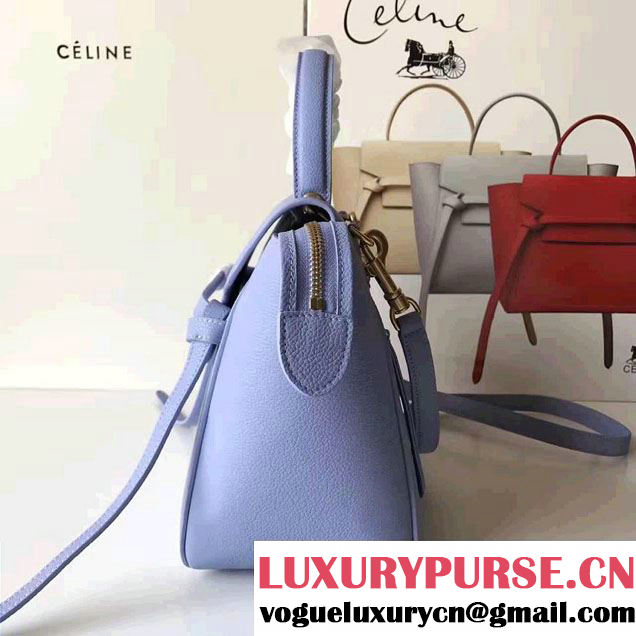 Celine Belt Tote Mini Bag in Original Clemence Leather Light Blue