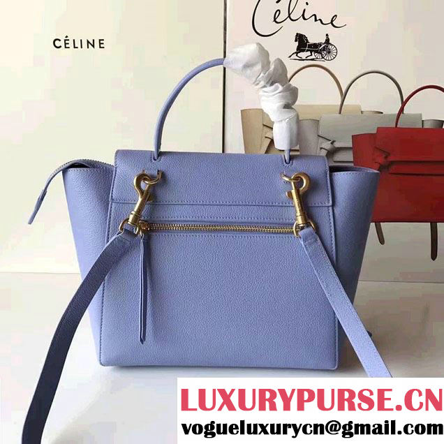 Celine Belt Tote Mini Bag in Original Clemence Leather Light Blue