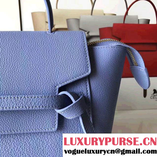 Celine Belt Tote Mini Bag in Original Clemence Leather Light Blue