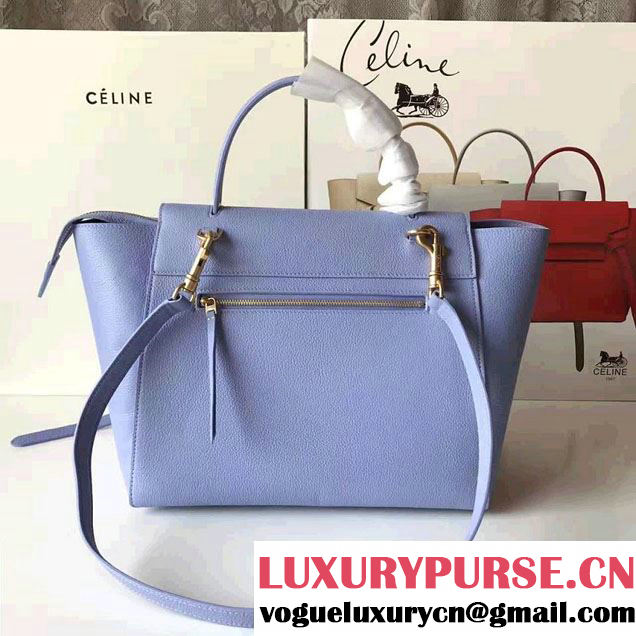 Celine Belt Tote Small Bag in Original Clemence Leather Light Blue