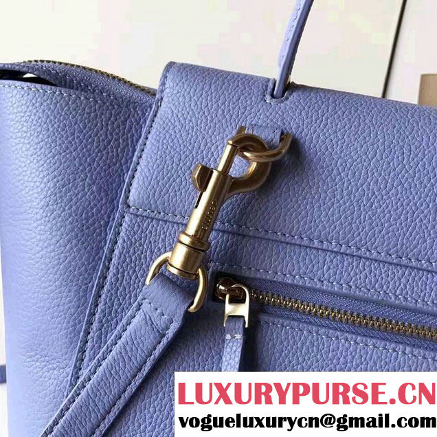 Celine Belt Tote Small Bag in Original Clemence Leather Light Blue