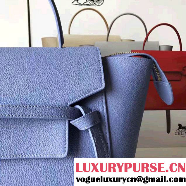 Celine Belt Tote Small Bag in Original Clemence Leather Light Blue