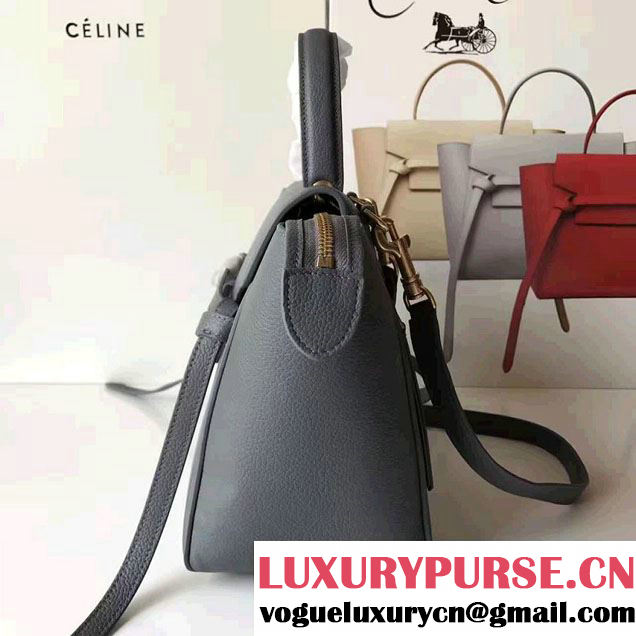 Celine Belt Tote Mini Bag in Original Clemence Leather Dark Gary