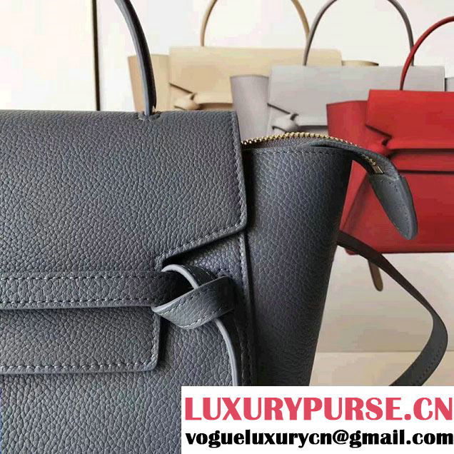 Celine Belt Tote Mini Bag in Original Clemence Leather Dark Gary