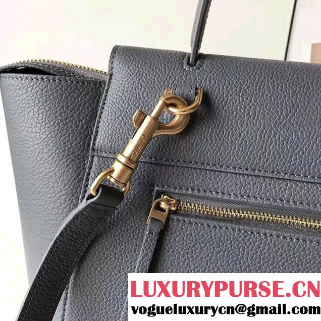 Celine Belt Tote Small Bag in Original Clemence Leather Dark Gary