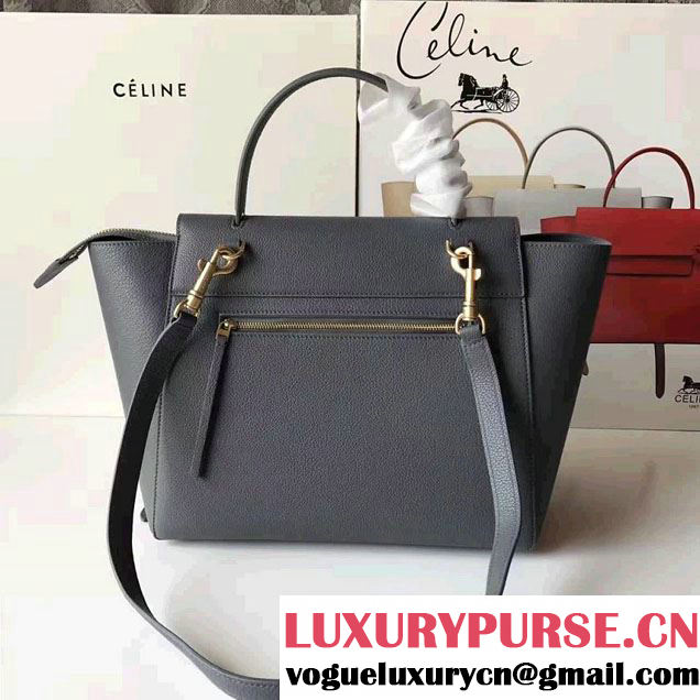 Celine Belt Tote Small Bag in Original Clemence Leather Dark Gary