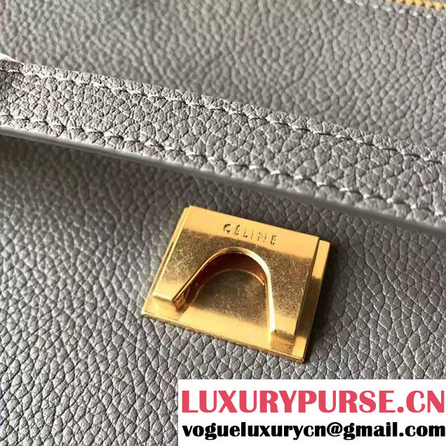 Celine Belt Tote Small Bag in Original Clemence Leather Dark Gary
