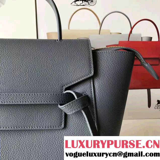 Celine Belt Tote Small Bag in Original Clemence Leather Dark Gary