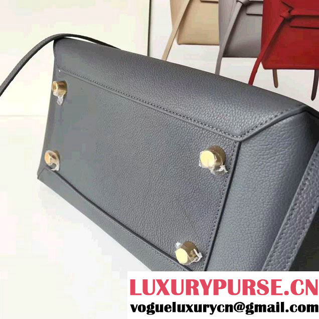 Celine Belt Tote Small Bag in Original Clemence Leather Dark Gary