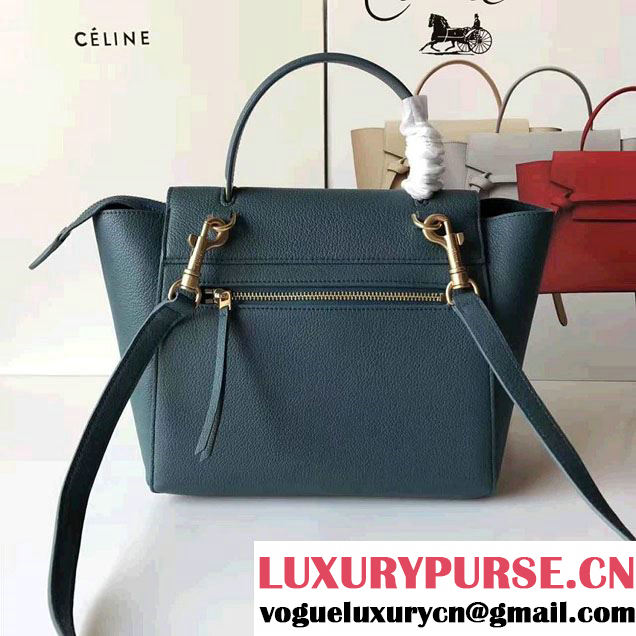 Celine Belt Tote Mini Bag in Original Clemence Leather Ice Green