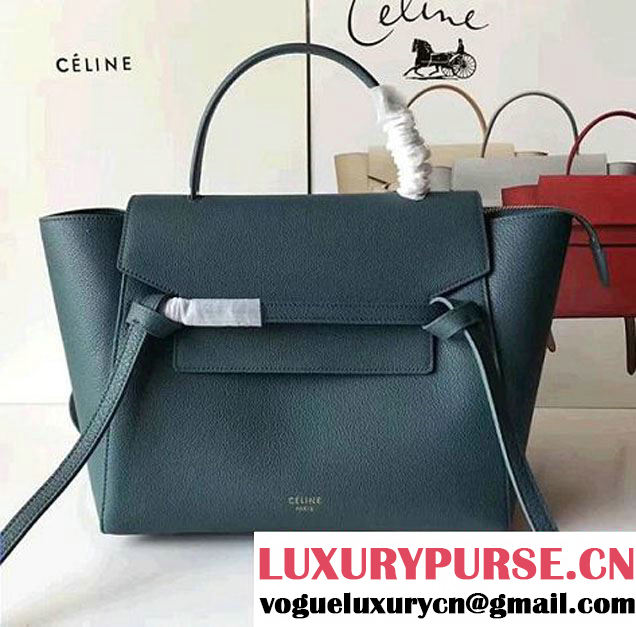 Celine Belt Tote Small Bag in Original Clemence Leather Ice Green