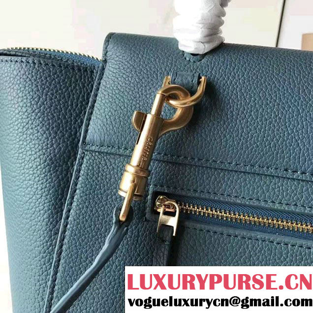 Celine Belt Tote Small Bag in Original Clemence Leather Ice Green
