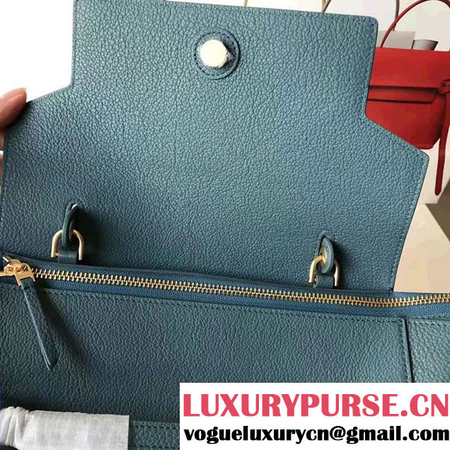 Celine Belt Tote Small Bag in Original Clemence Leather Ice Green