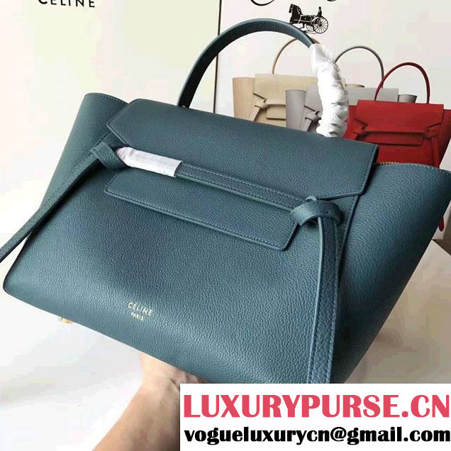 Celine Belt Tote Small Bag in Original Clemence Leather Ice Green