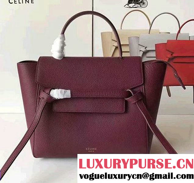 Celine Belt Tote Mini Bag in Original Clemence Leather Fusia