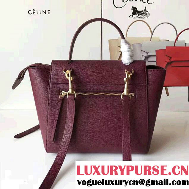 Celine Belt Tote Mini Bag in Original Clemence Leather Fusia