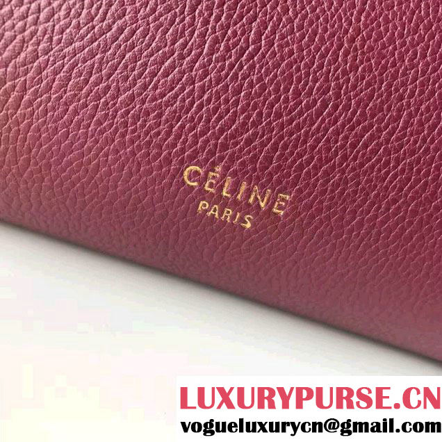 Celine Belt Tote Mini Bag in Original Clemence Leather Fusia