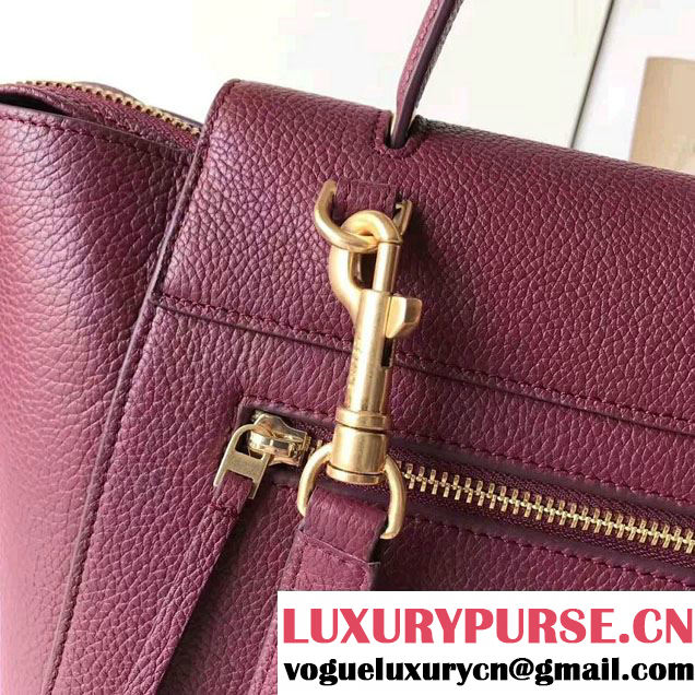 Celine Belt Tote Mini Bag in Original Clemence Leather Fusia