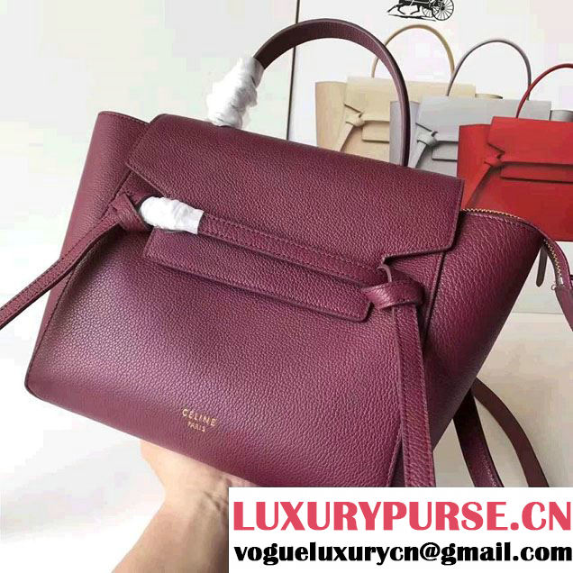 Celine Belt Tote Mini Bag in Original Clemence Leather Fusia