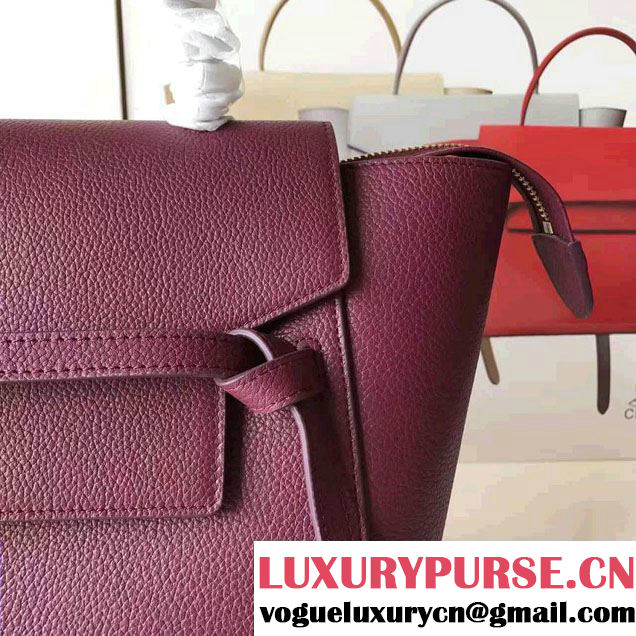 Celine Belt Tote Small Bag in Original Clemence Leather Fusia