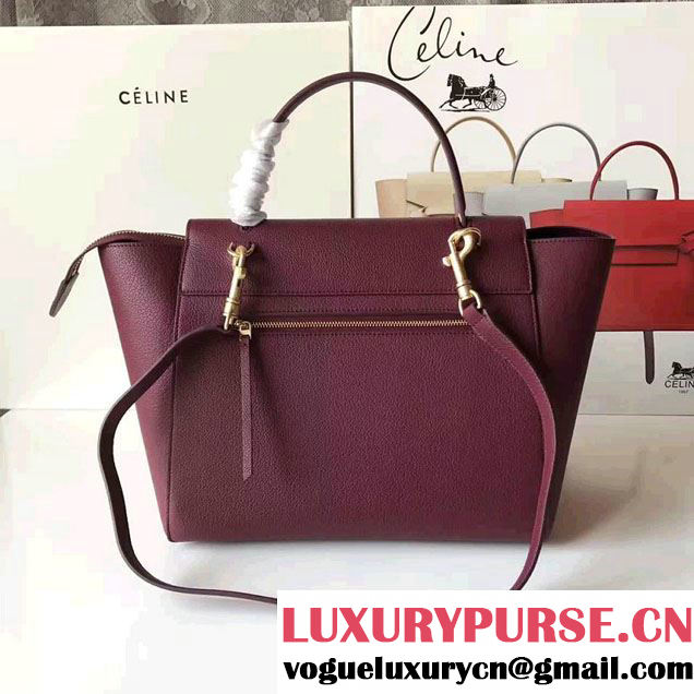 Celine Belt Tote Small Bag in Original Clemence Leather Fusia