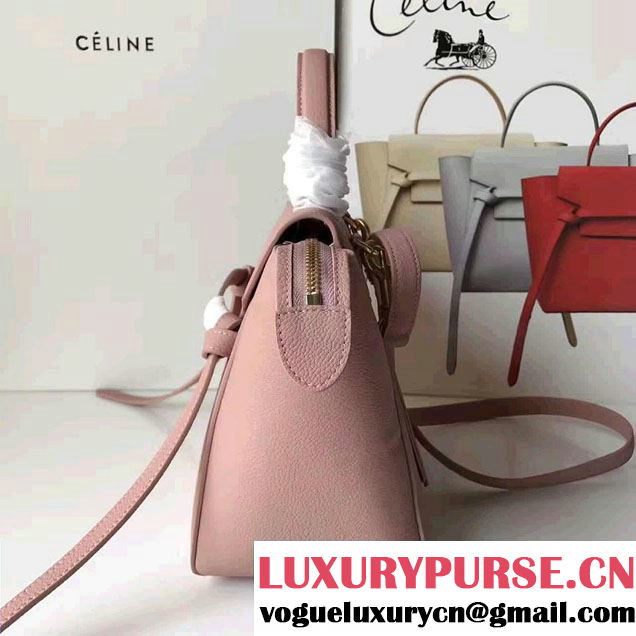 Celine Belt Tote Mini Bag in Original Clemence Leather Pink