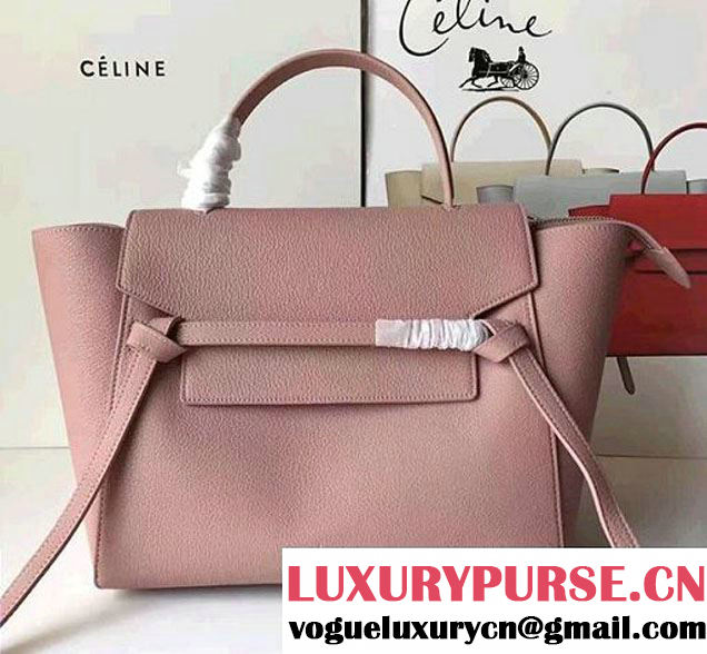 Celine Belt Tote Small Bag in Original Clemence Leather Pink